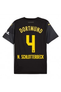 Borussia Dortmund Nico Schlotterbeck #4 Jalkapallovaatteet Vieraspaita 2024-25 Lyhythihainen